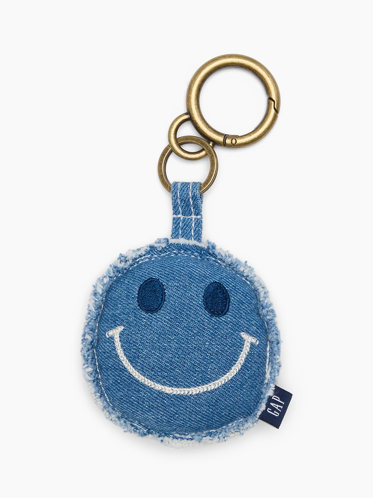 Image number 1 showing, Denim Smiley Bag Charm