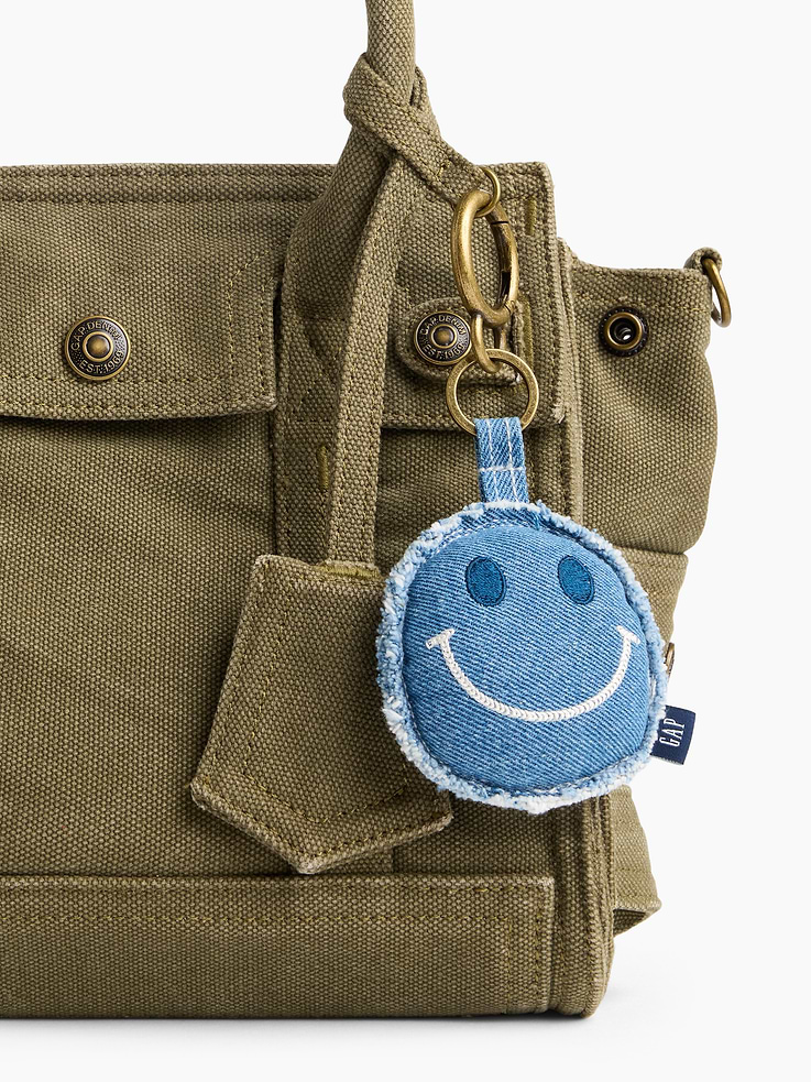 Image number 3 showing, Denim Smiley Bag Charm