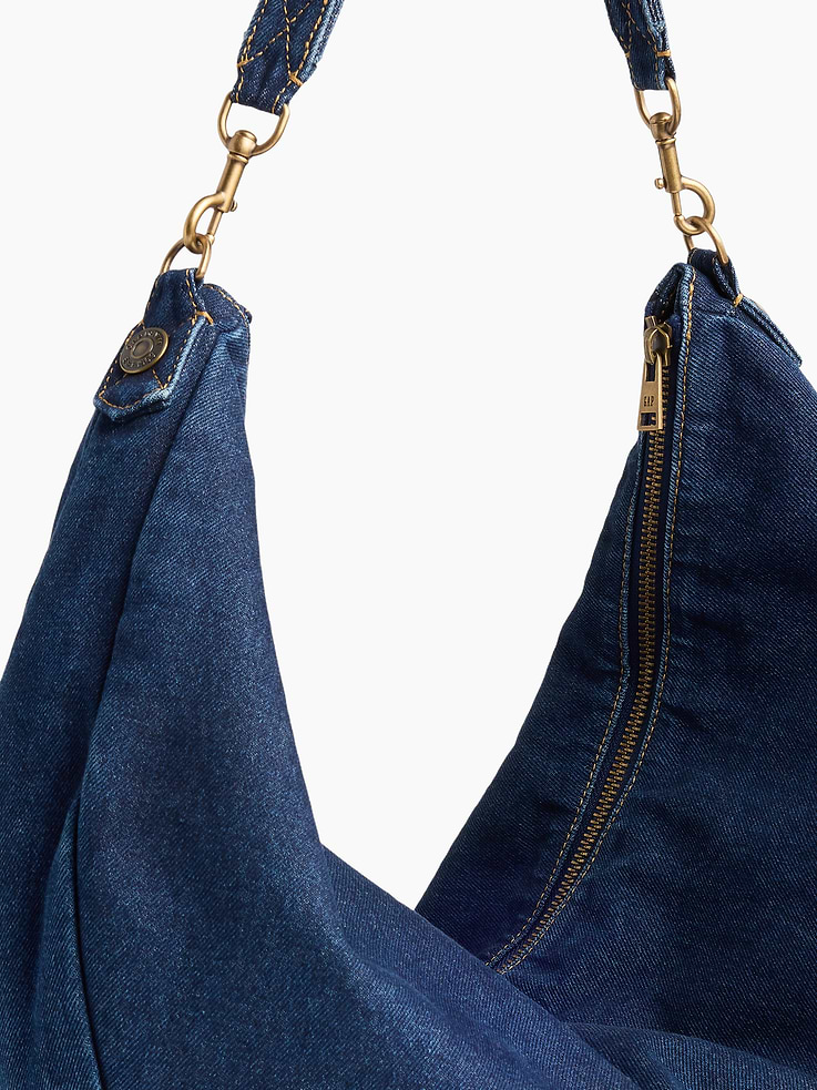Image number 4 showing, Large Denim Crescent Bag