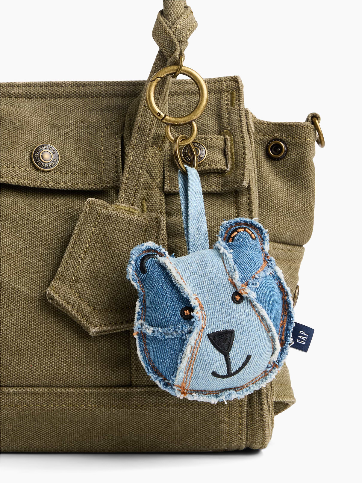 Image number 3 showing, Patchwork Denim Brannan Bear Bag Charm