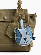 Image number 3 showing, Patchwork Denim Brannan Bear Bag Charm