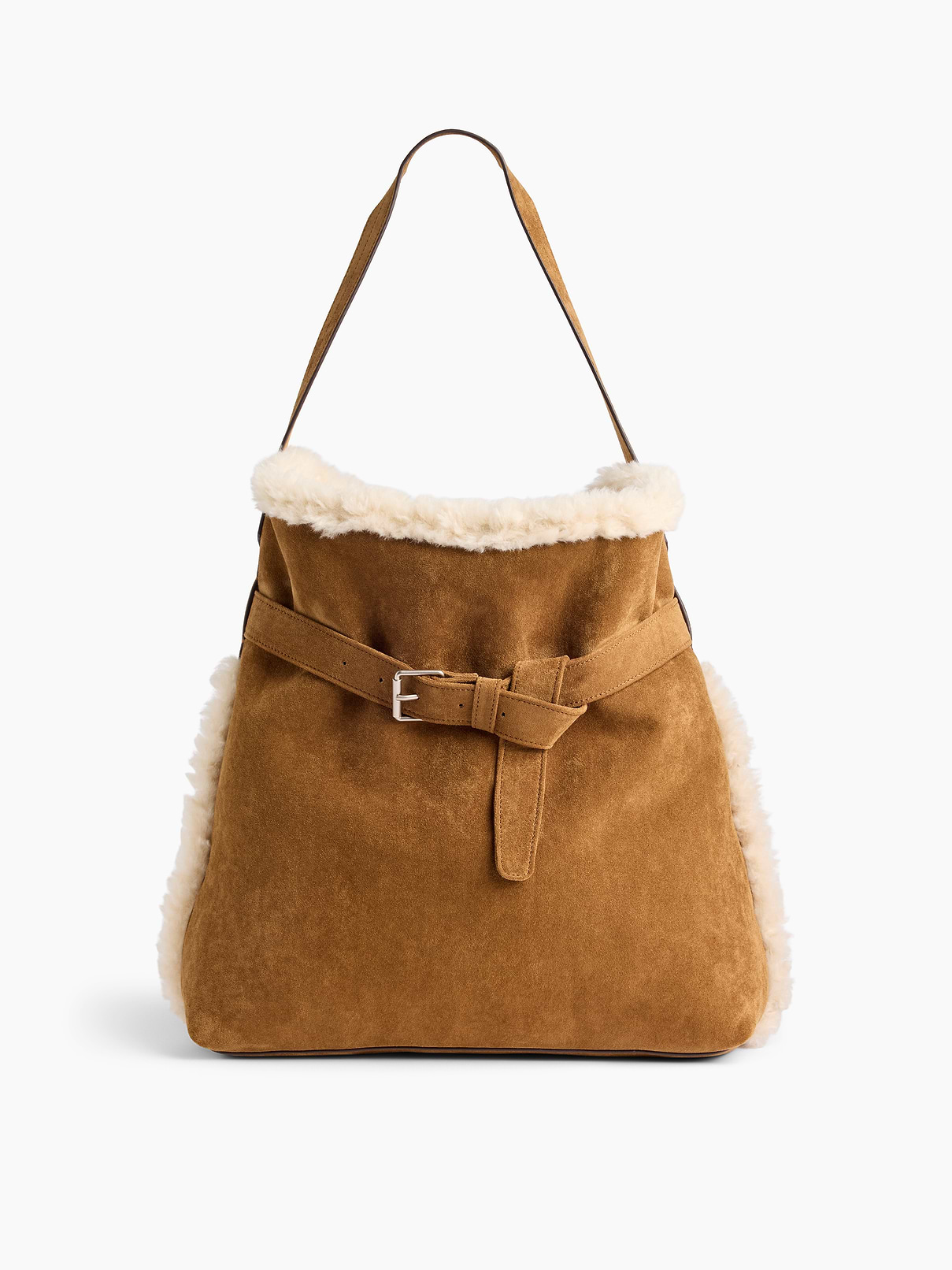Image number 1 showing, Vegan Suede Shoulder Bag