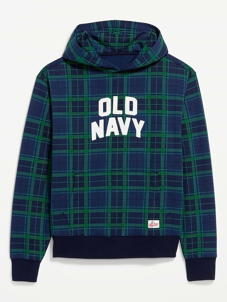 Image 4 of 4, Plaid Logo Graphic Pullover Hoodie