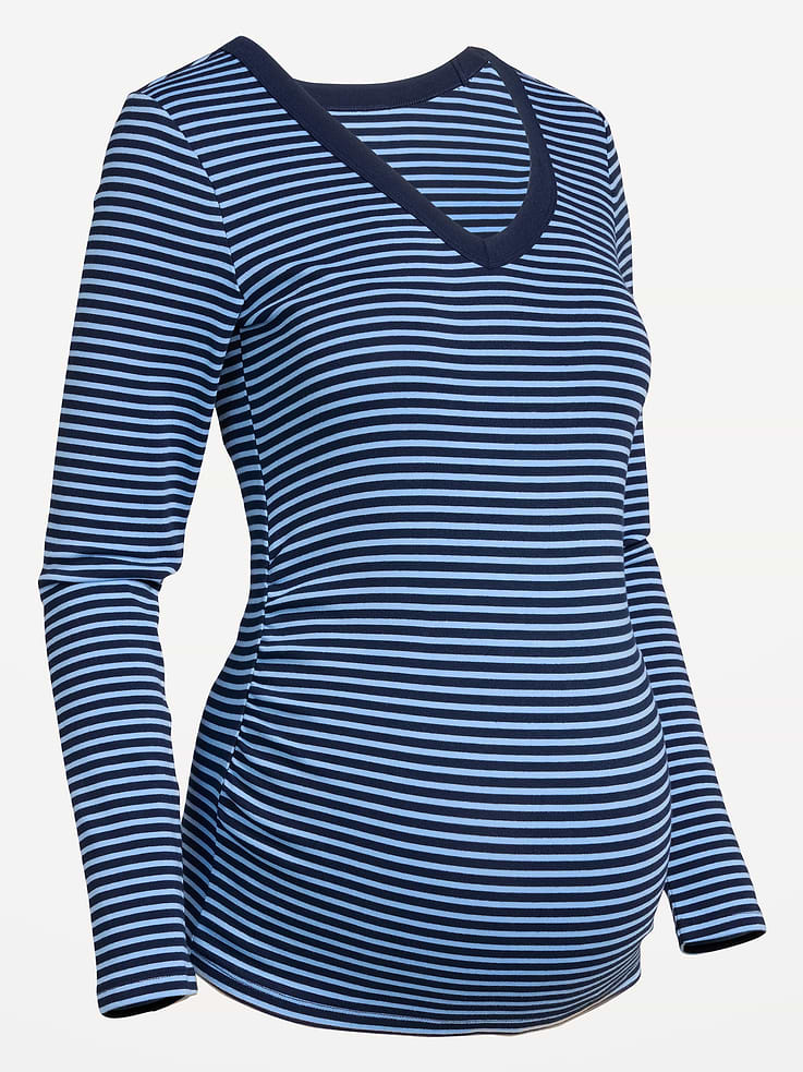 Image 4 of 4, Maternity Snug Long-Sleeve V-Neck T-Shirt