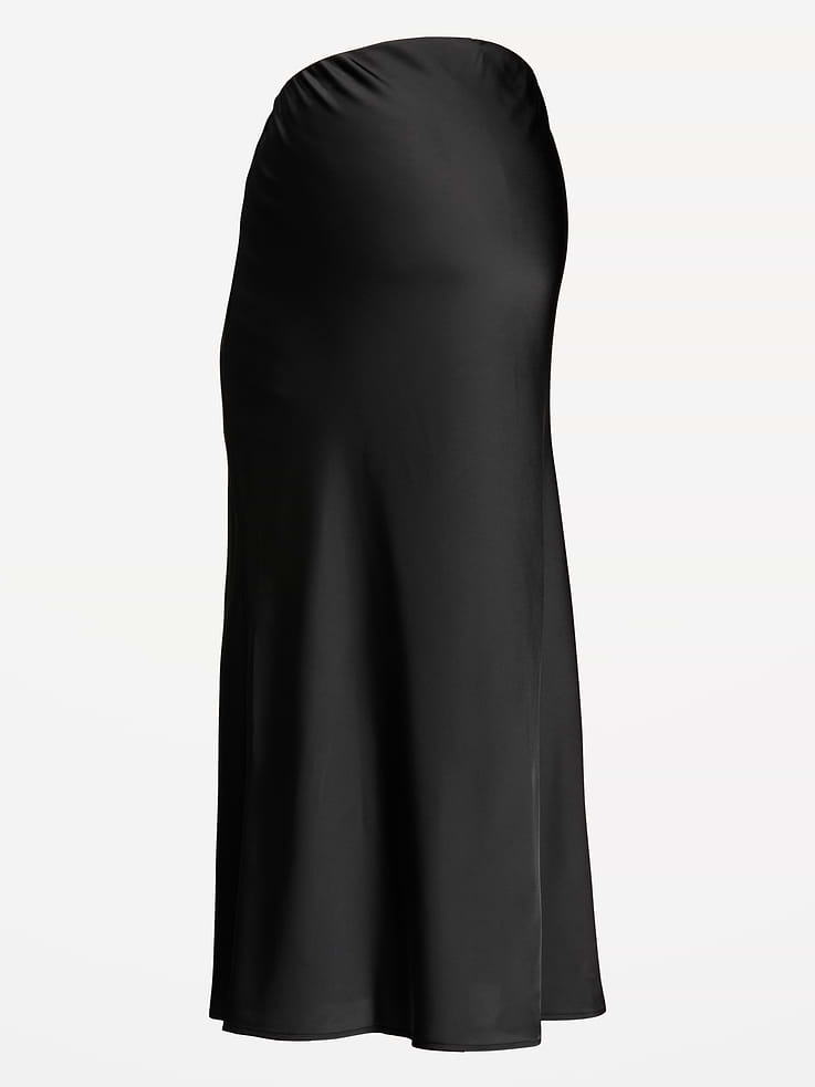 Image 4 of 4, Maternity Satin A-Line Maxi Skirt