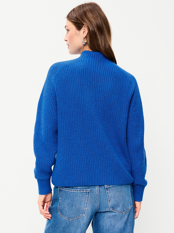 Image 2 of 5, SoSoft Mock-Neck Shaker Sweater