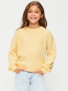 L'image numéro 1 présente Chandail en tricot torsadé à manches longues pour fille