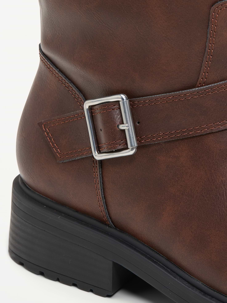 Image number 4 showing, Faux-Leather Moto Boots for Women