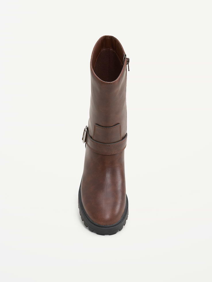 Image number 2 showing, Faux-Leather Moto Boots for Women