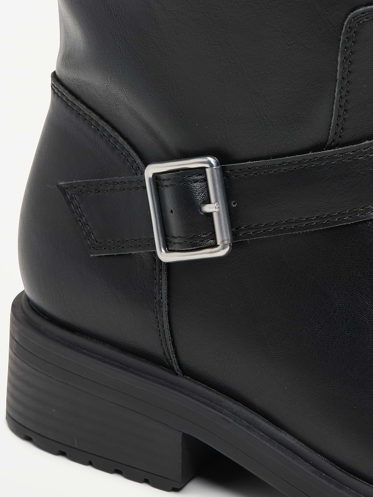 Image number 4 showing, Faux-Leather Moto Boots for Women