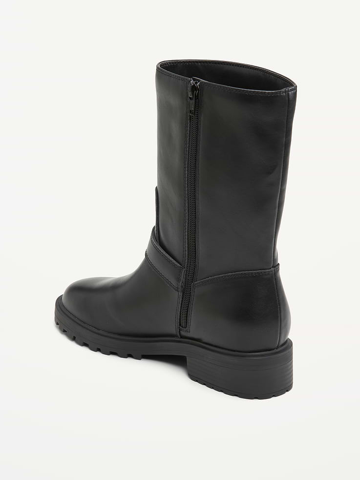 Image number 5 showing, Faux-Leather Moto Boots for Women