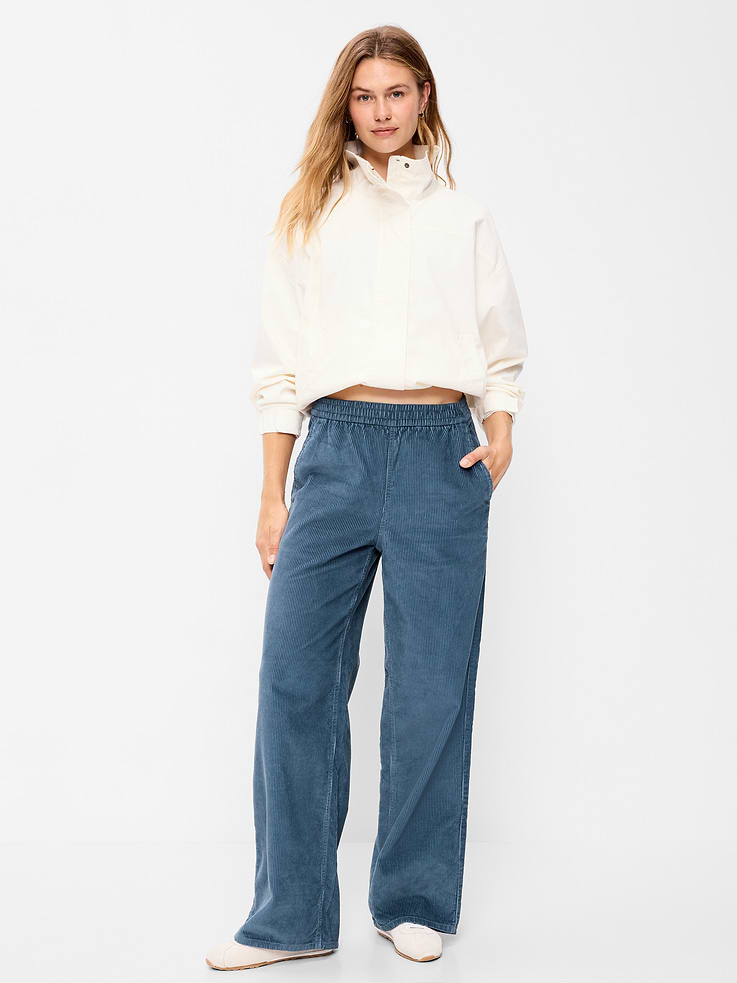 Image 1 of 8, elastic pull-on waist, on-seam pockets, back patch pockets, Product #905523