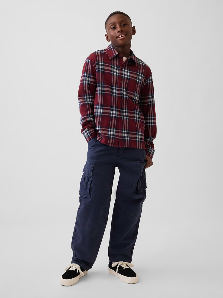 Image number 4 showing, Kids Knit Jersey Plaid Shirt