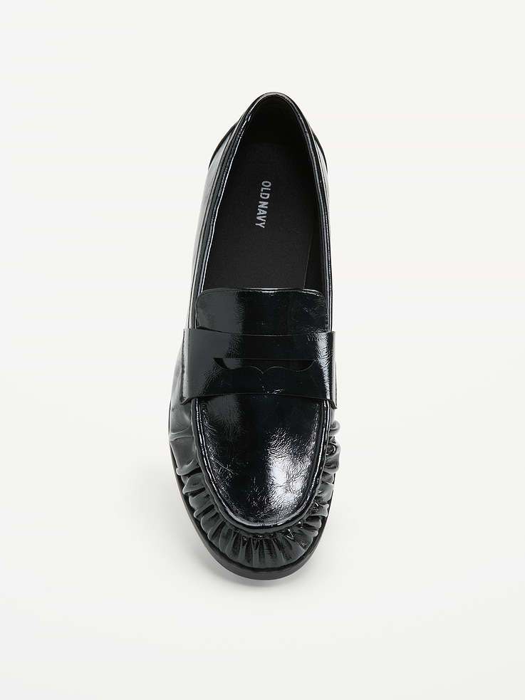 Image number 2 showing, Faux-Leather Ruched Loafers
