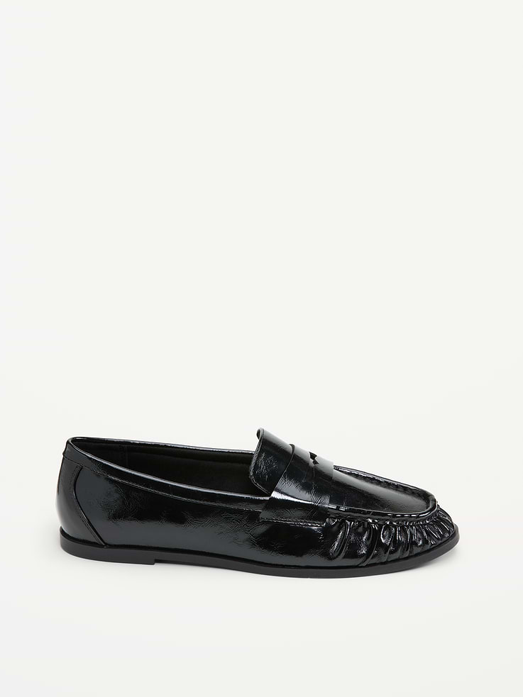 Image number 3 showing, Faux-Leather Ruched Loafers