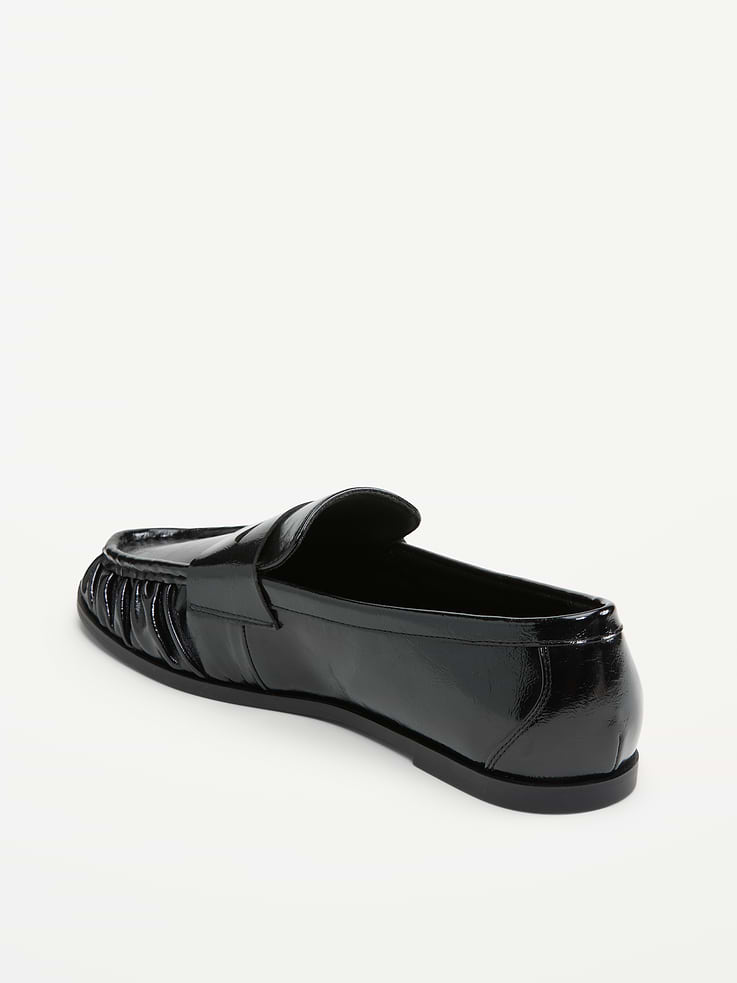 Image number 4 showing, Faux-Leather Ruched Loafers