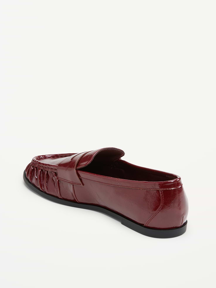 Image number 4 showing, Faux-Leather Ruched Loafers