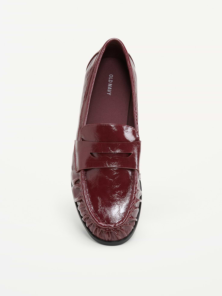 Image number 2 showing, Faux-Leather Ruched Loafers