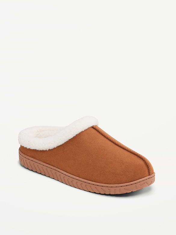 Faux-Suede Clog Slippers for Men