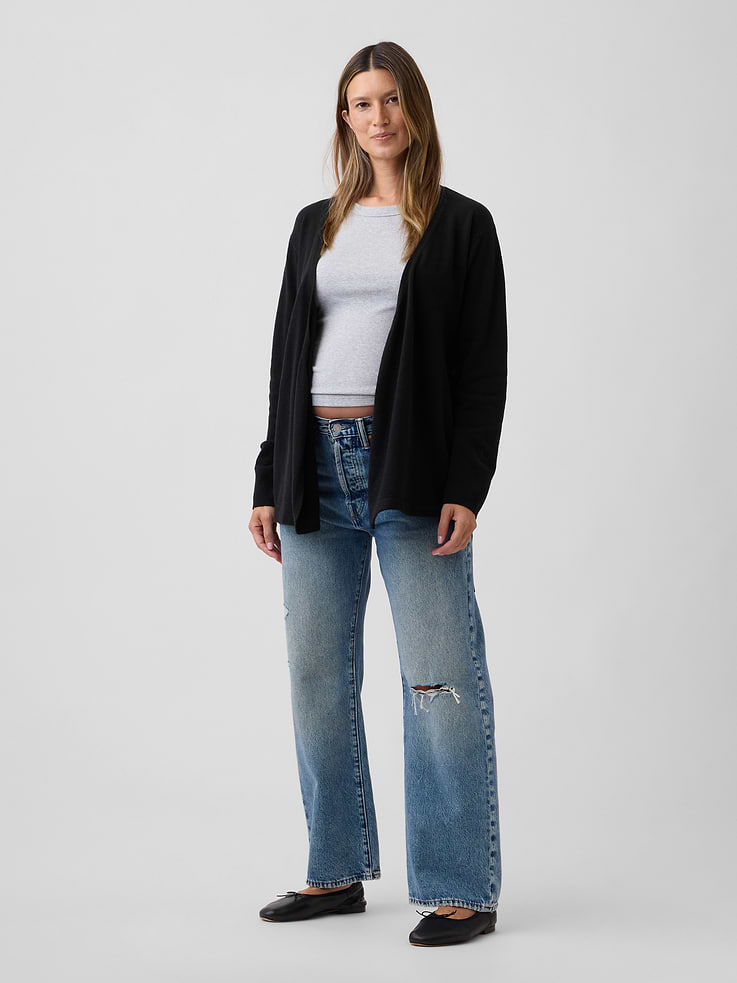 Image number 3 showing, Maternity CashSoft Wrap Cardigan Sweater