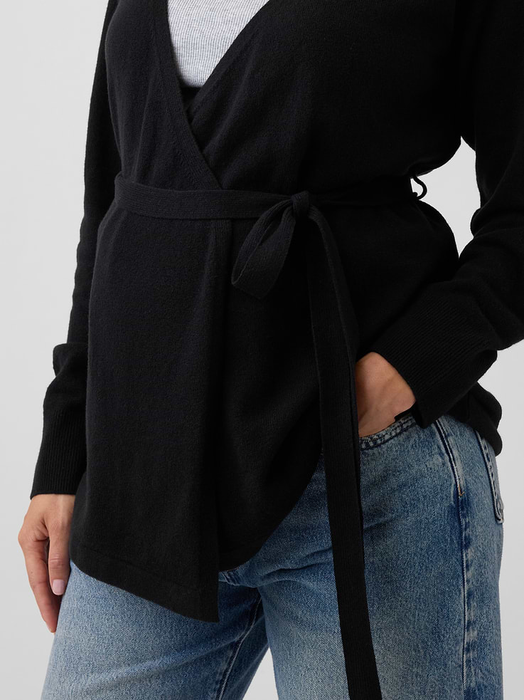 Image number 4 showing, Maternity CashSoft Wrap Cardigan Sweater