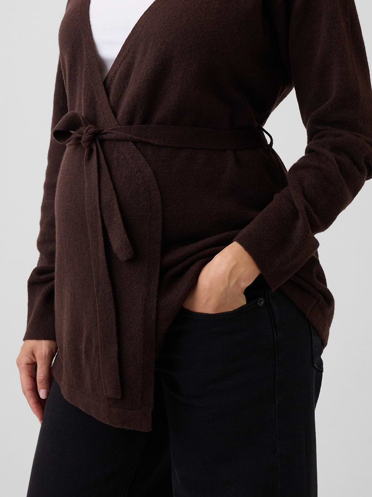 Image number 4 showing, Maternity CashSoft Wrap Cardigan Sweater
