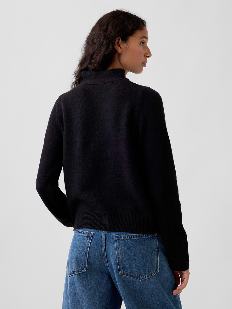 Image number 3 showing, CashSoft Tie-Neck Sweater
