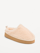 Image 1 of 4, textured outsole, open mule platform heel, cushioned foot bed, sherpa upper and lining, Product #907865