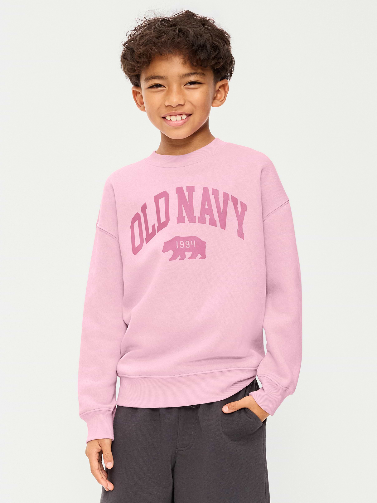 Image number 1 showing, Oversized Logo Graphic Crew-Neck Sweatshirt for Boys