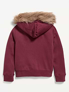 Image 3 of 3, Fitted Faux-Fur Full-Zip Hoodie for Girls
