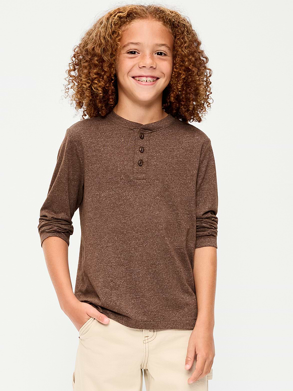 Softest Long-Sleeve Henley T-Shirt for Boys