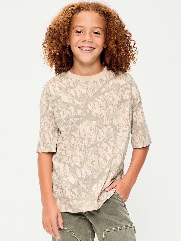 Oversized Short-Sleeve Pocket T-Shirt for Boys