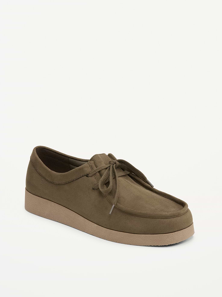 Image number 1 showing, Faux-Suede Lace-Up Derby Boots for Women