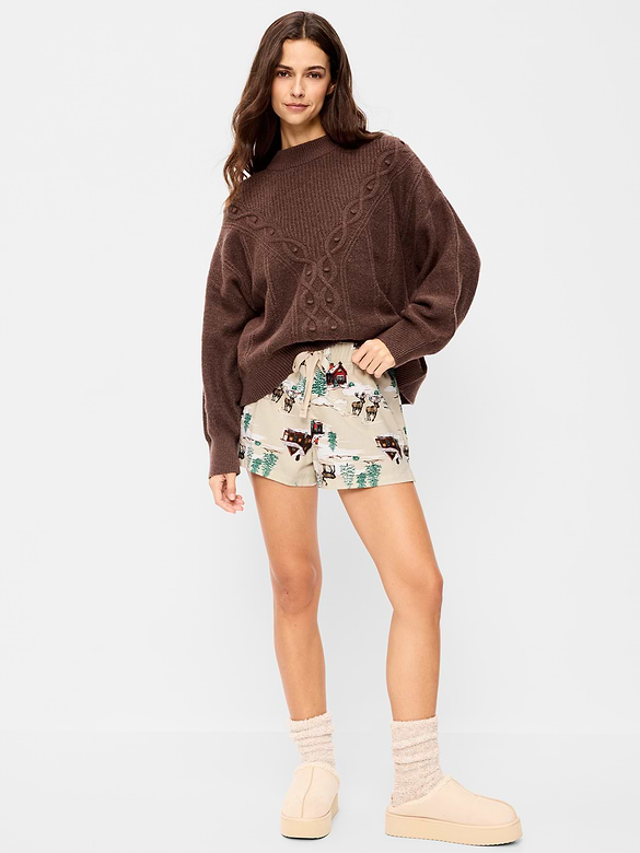 Flannel Boxer Pajama Shorts for Women