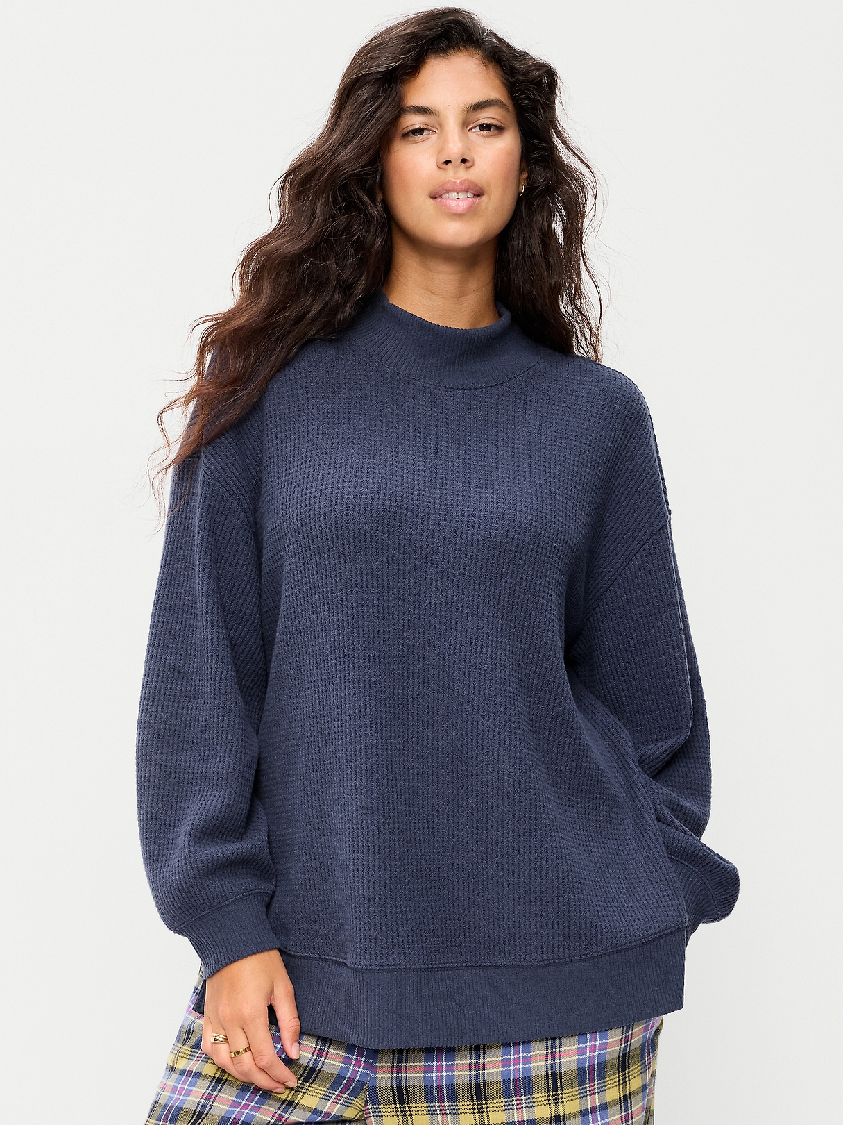 Oversized Mock-Neck Long-Sleeve Top | Old Navy