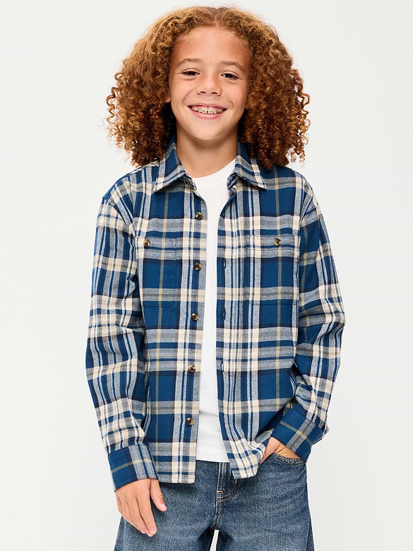 Long-Sleeve Flannel Shirt for Boys