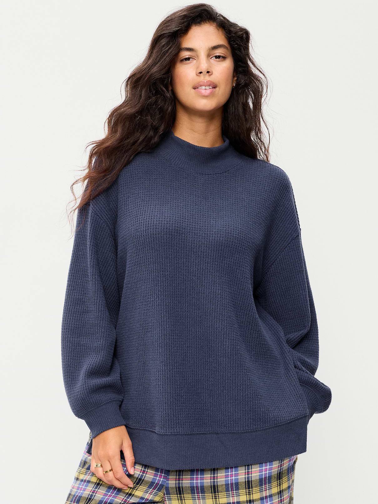 Oversized Mock-Neck Long-Sleeve Top | Old Navy