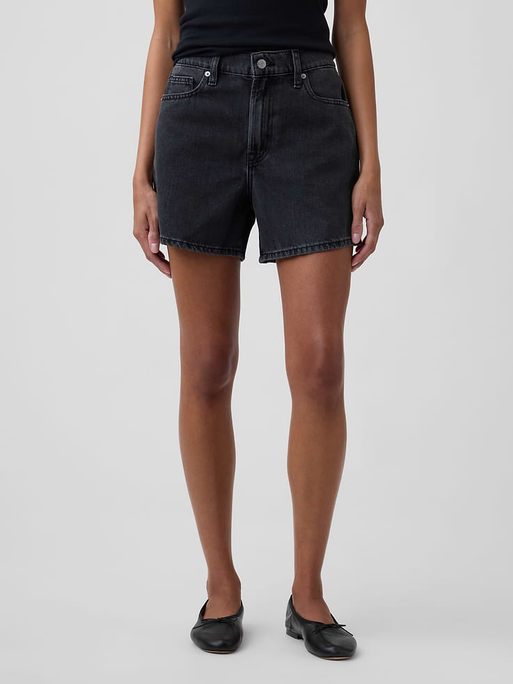 Image 2 of 7, SuperSoft Denim Midi Shorts
