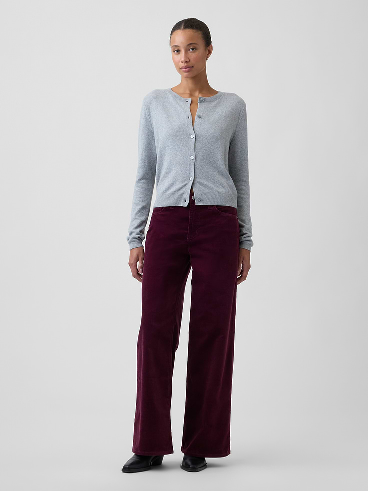 Image number 1 showing, Mid Rise Wide-Leg Corduroy Pants