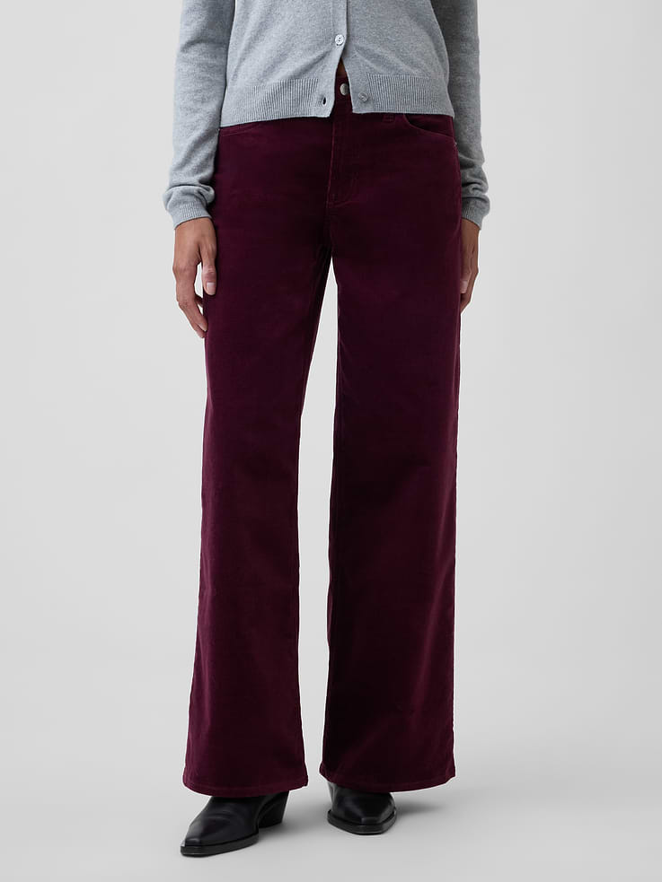 Image number 2 showing, Mid Rise Wide-Leg Corduroy Pants