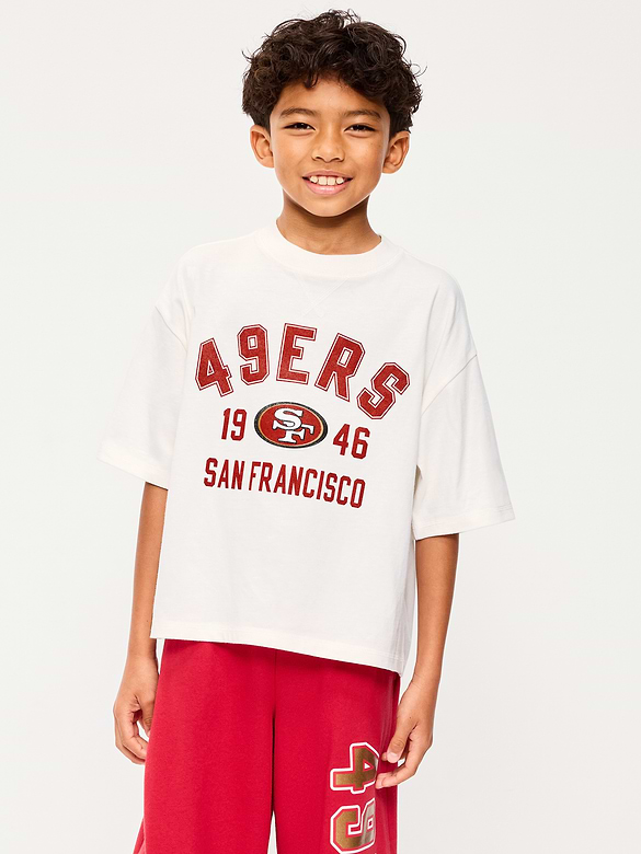 San Francisco 49ers Oversized Boxy Graphic T-Shirt for Boys