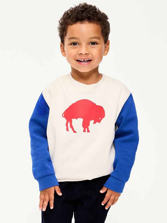 Buffalo Bills Oversized Crew-Neck Sweatshirt for Toddler Boys