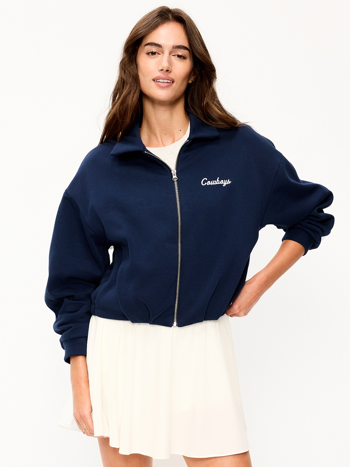Dallas Cowboys Oversized Fleece Bomber Jacket for Women | Old Navy