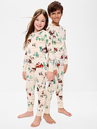 Image number 1 showing, Gender-Neutral Printed Snug-Fit Pajama Set for Kids