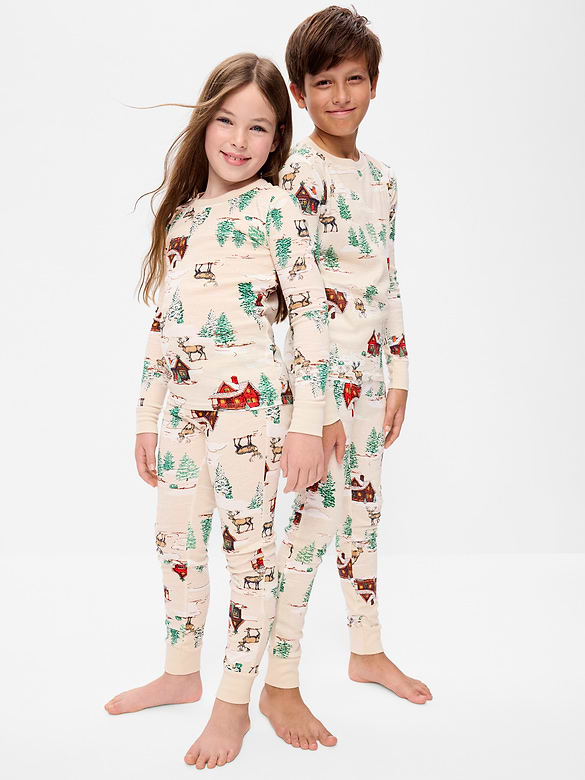 Gender-Neutral Printed Snug-Fit Pajama Set for Kids