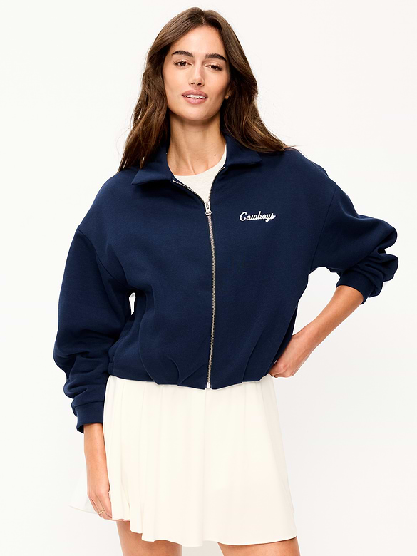 Dallas Cowboys Oversized Fleece Bomber Jacket for Women