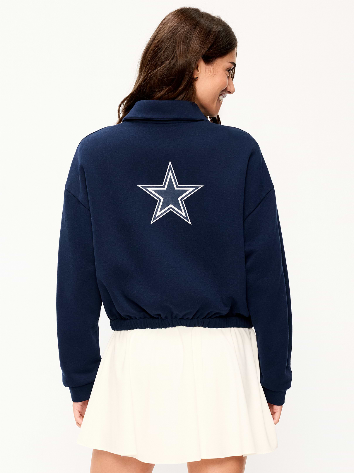 Image number 2 showing, Dallas Cowboys Oversized Fleece Bomber Jacket for Women