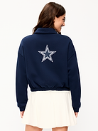 Image number 2 showing, Dallas Cowboys Oversized Fleece Bomber Jacket for Women