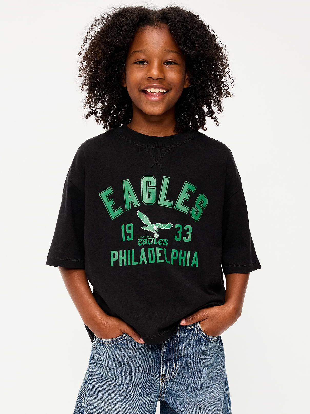 Image number 1 showing, Philadelphia Eagles Oversized Boxy Graphic T-Shirt for Boys