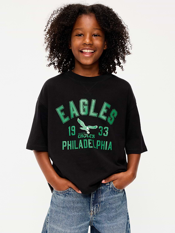 Philadelphia Eagles Oversized Boxy Graphic T-Shirt for Boys